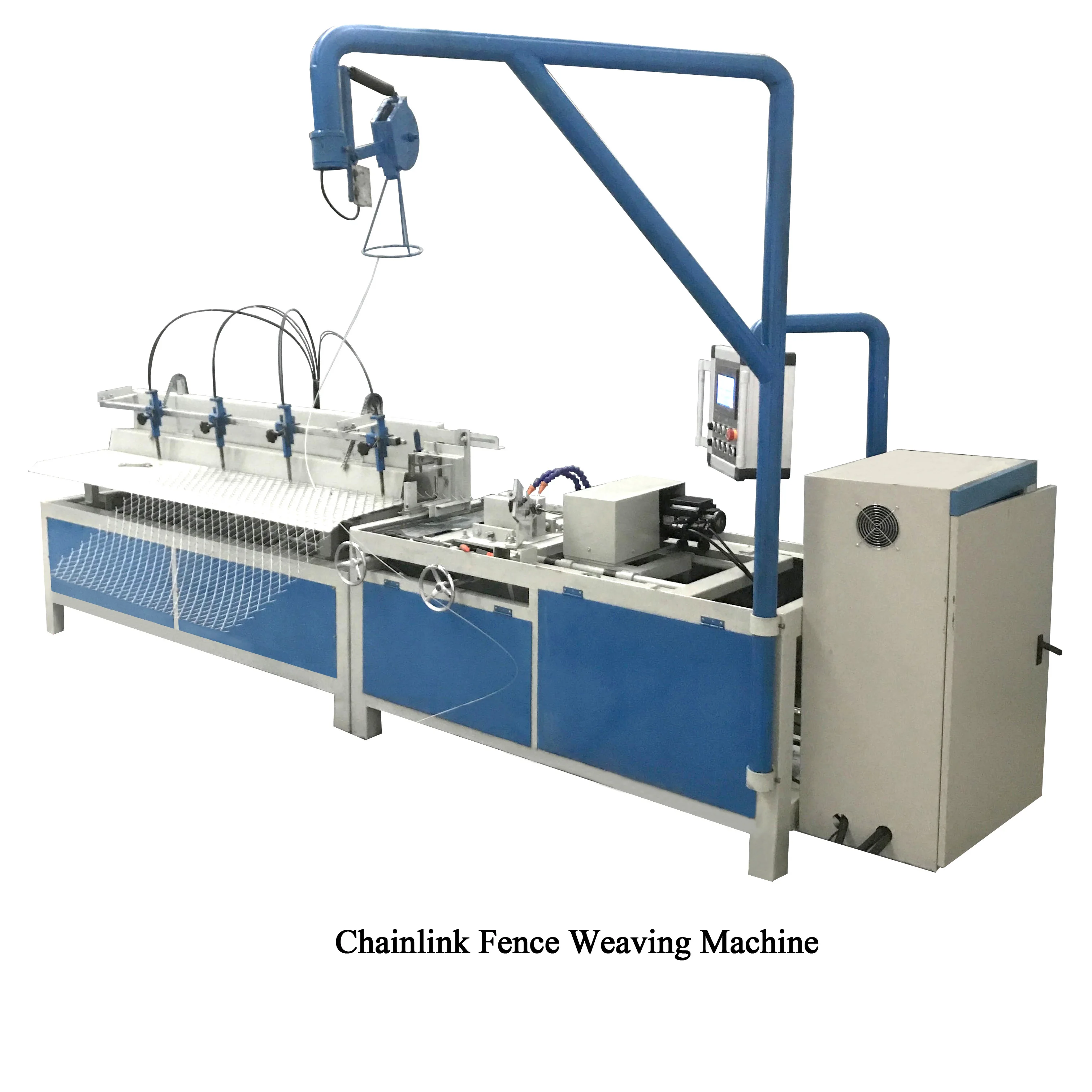 2-4m Chain link fence machine   single /double wire  width 2m 6m wire mesh weaving machine  SS wire