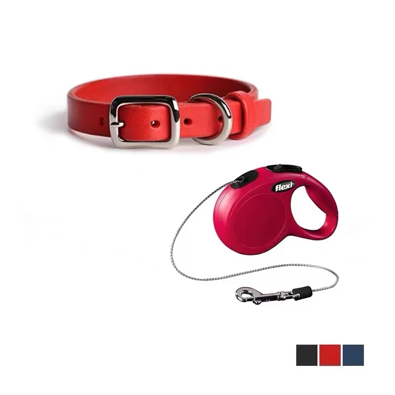 Luxury handmade cow leather pet dog collar genuine leather collar for dogs cat pet collar dog leather