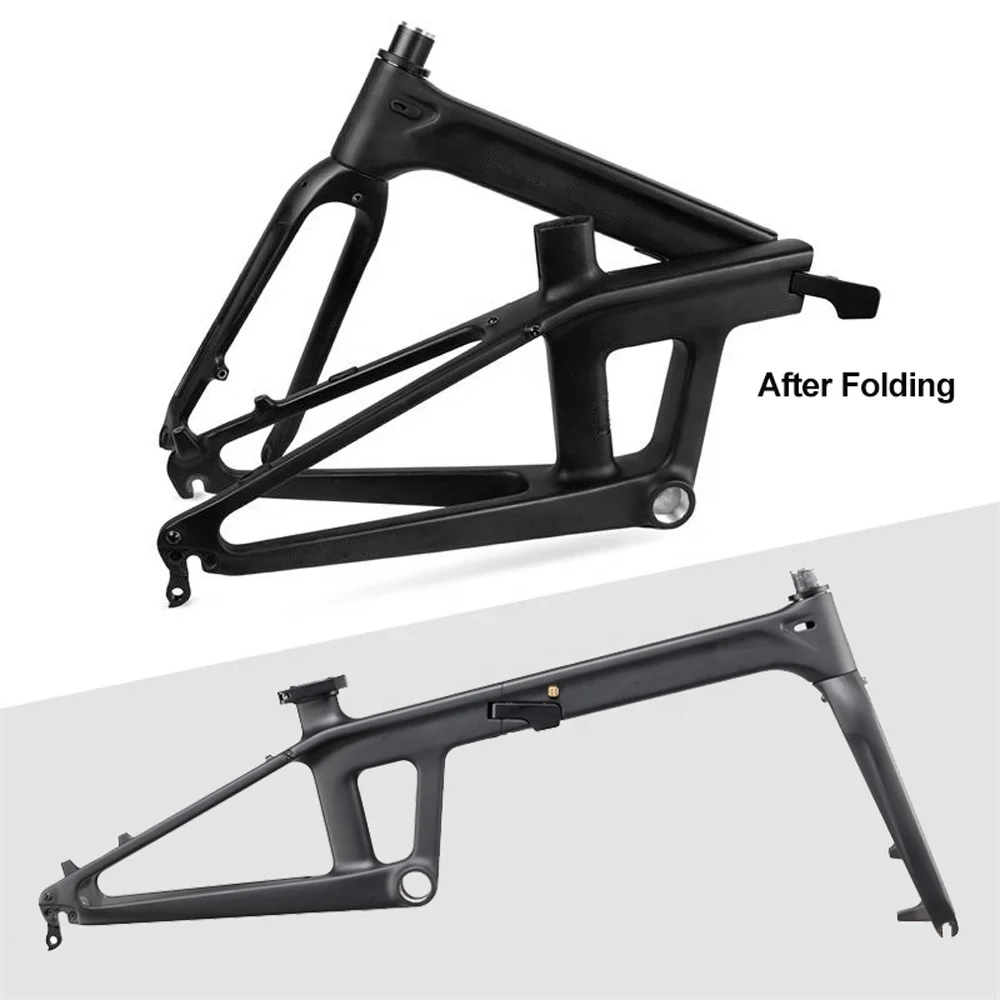OEM 20inch Bicycle Folding Bike Carbon Frame Bicycle Parts Foldable Frameset Adult /Teenager for Man Women
