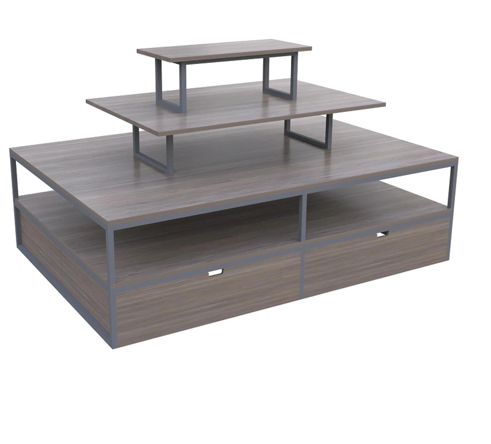 wood and steel Gondola Rack Supermarkets Modern Modern wood gondola