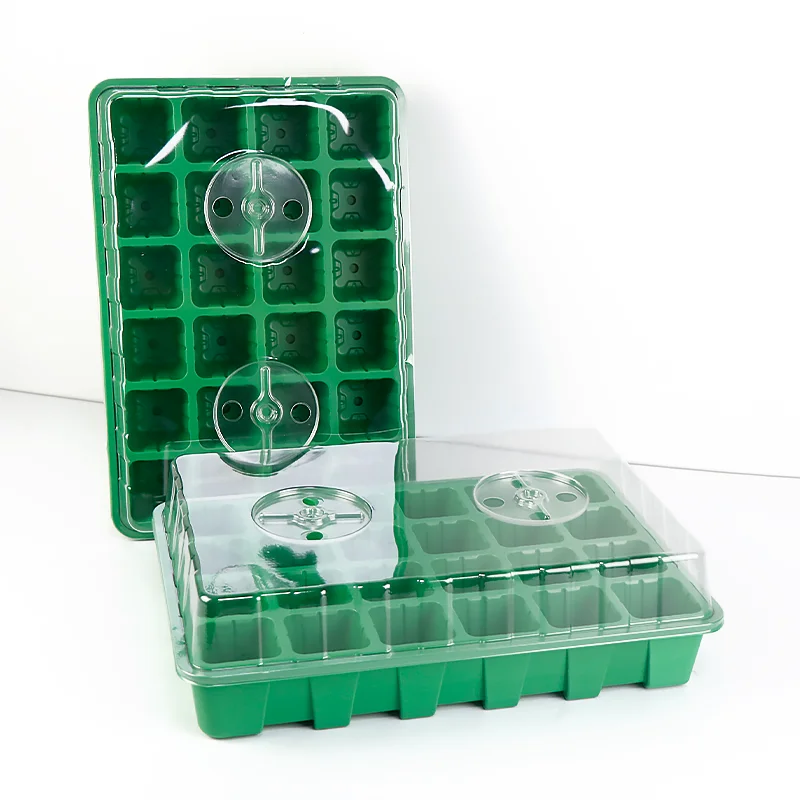 24 Cells High Efficiency Greenhouse Ps Plant Grow Indoor Nursery Propagation Germination Seed Tray with lid