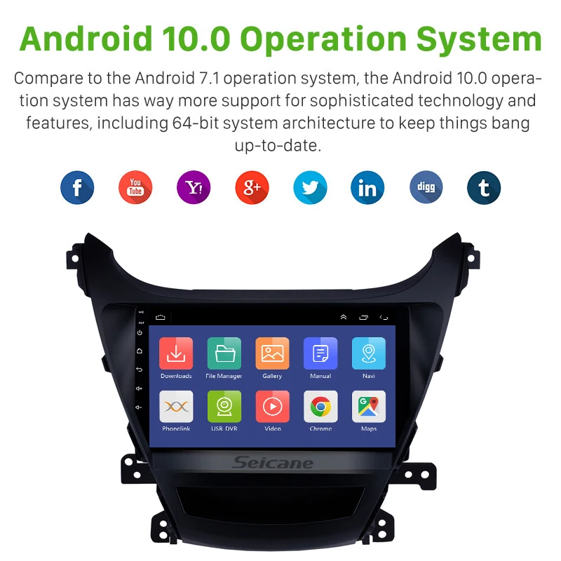  Сенсорный экран 9 дюймов Android 10 0 головное устройство GPS автомобильный Радио для Hyundai Elantra 2014-2016 авто с AUX поддержка