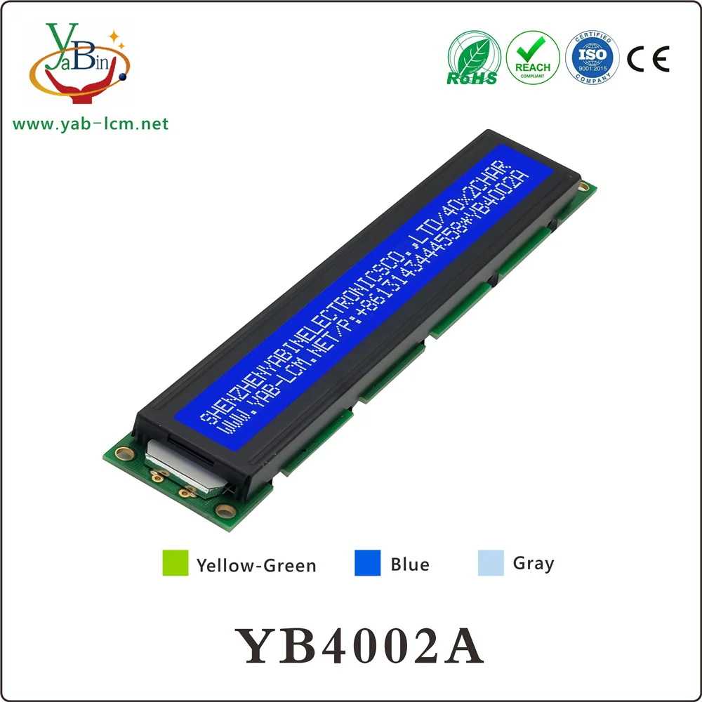 182.0*33.5MM 402 4002 40X2 STN Yellow Green Blue Negative Character LCD Module Display Screen Panel LCM with LED Backlight