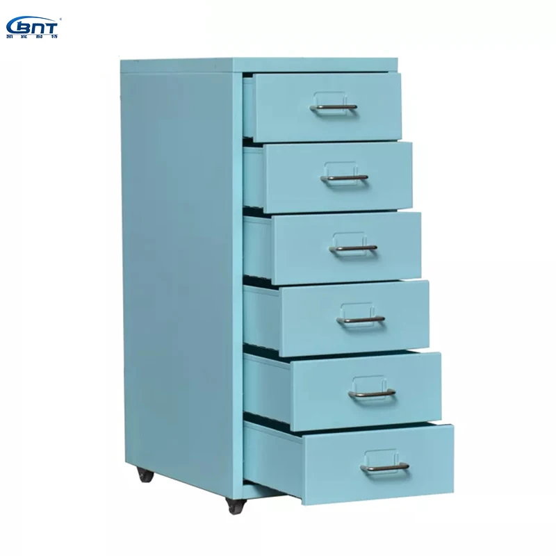 Metal Corner Storage Cabinet 8 Drawer Mobile Steel Locker Cabinet