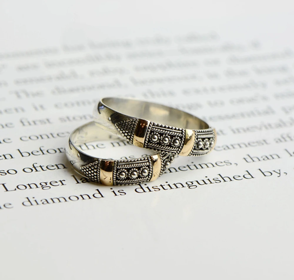 NEW Vintage Silver Joint 925 Sterling Silver Promise Ring/Men Couples