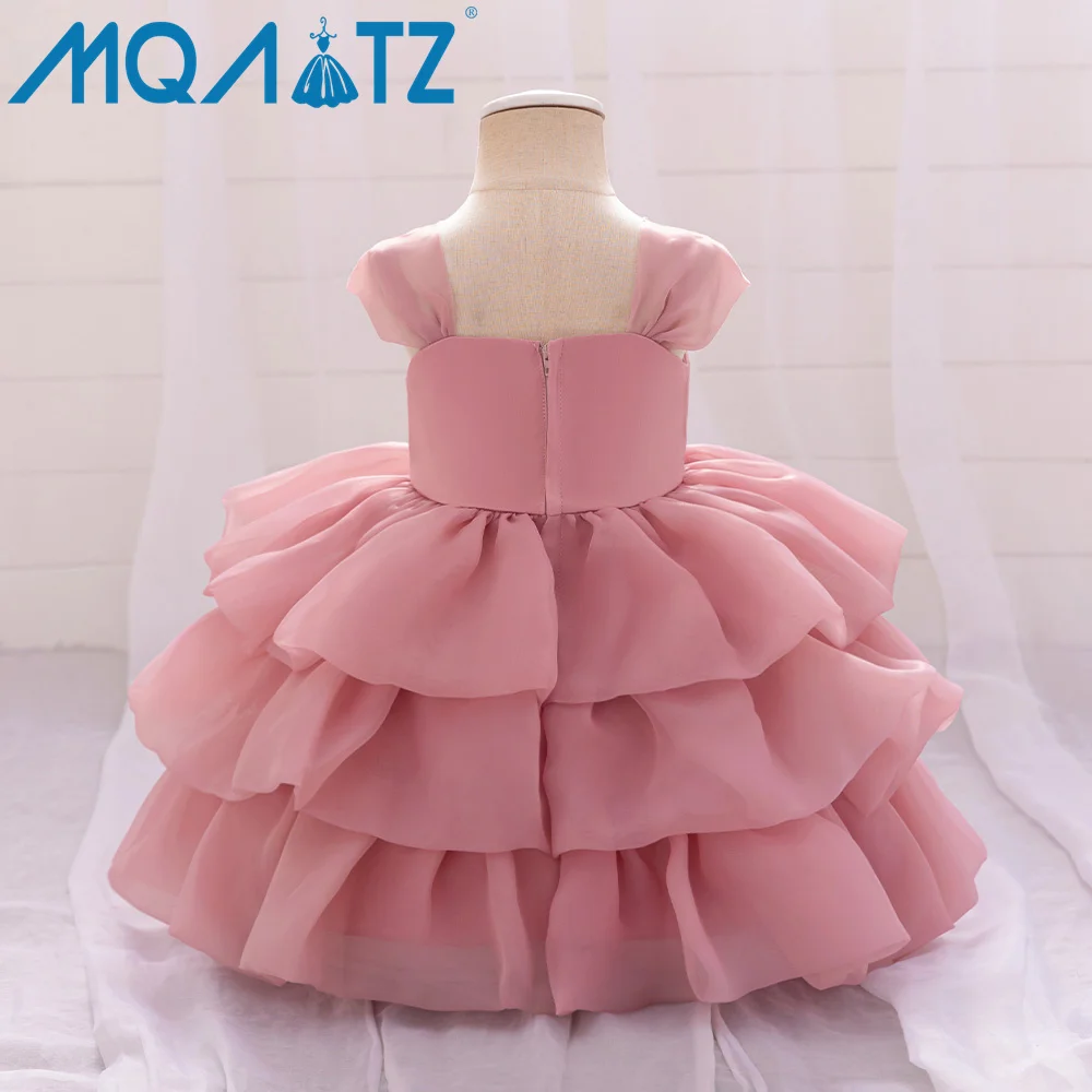 MAQTZ New Born Baby Birthday Dress Flowers Tutu Party Children Princess Dress 0-6 year L2263XZ