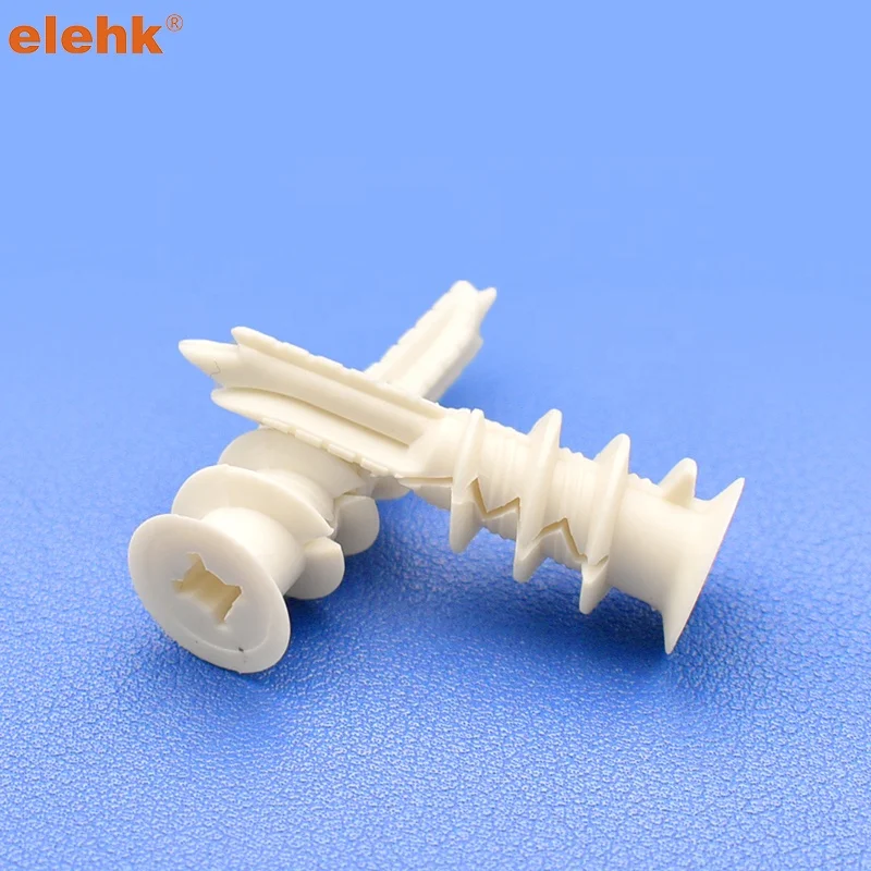Elehk Competitive Price Wall Plug Nylon Expansion Pip Gypsum Board Plastic Plasterboard Anchors Dry Wall Anchor