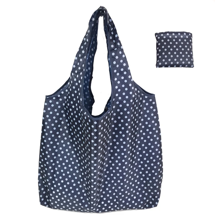Wholesale Colored Eco Friendly Foldable Polyester Woman Grocery Shopping Bag Floral Recycled Waterproof Oversized Tote Bags