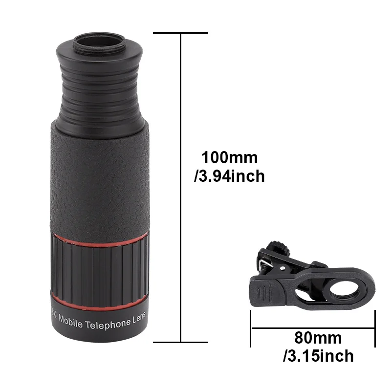18X High-Powered Monocular Telescope Telephoto Lens for Smartphones High Definition Optics Ideal for Outdoor Adventures