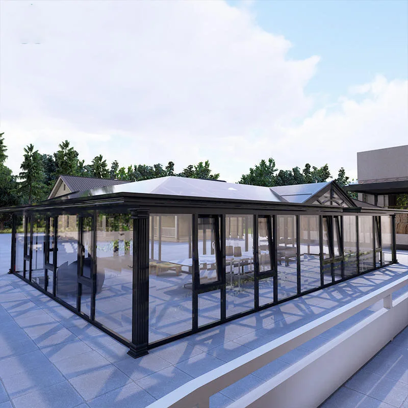 Modular prefab glass sunroom aluminum extrusion patio enclosures sliding doors