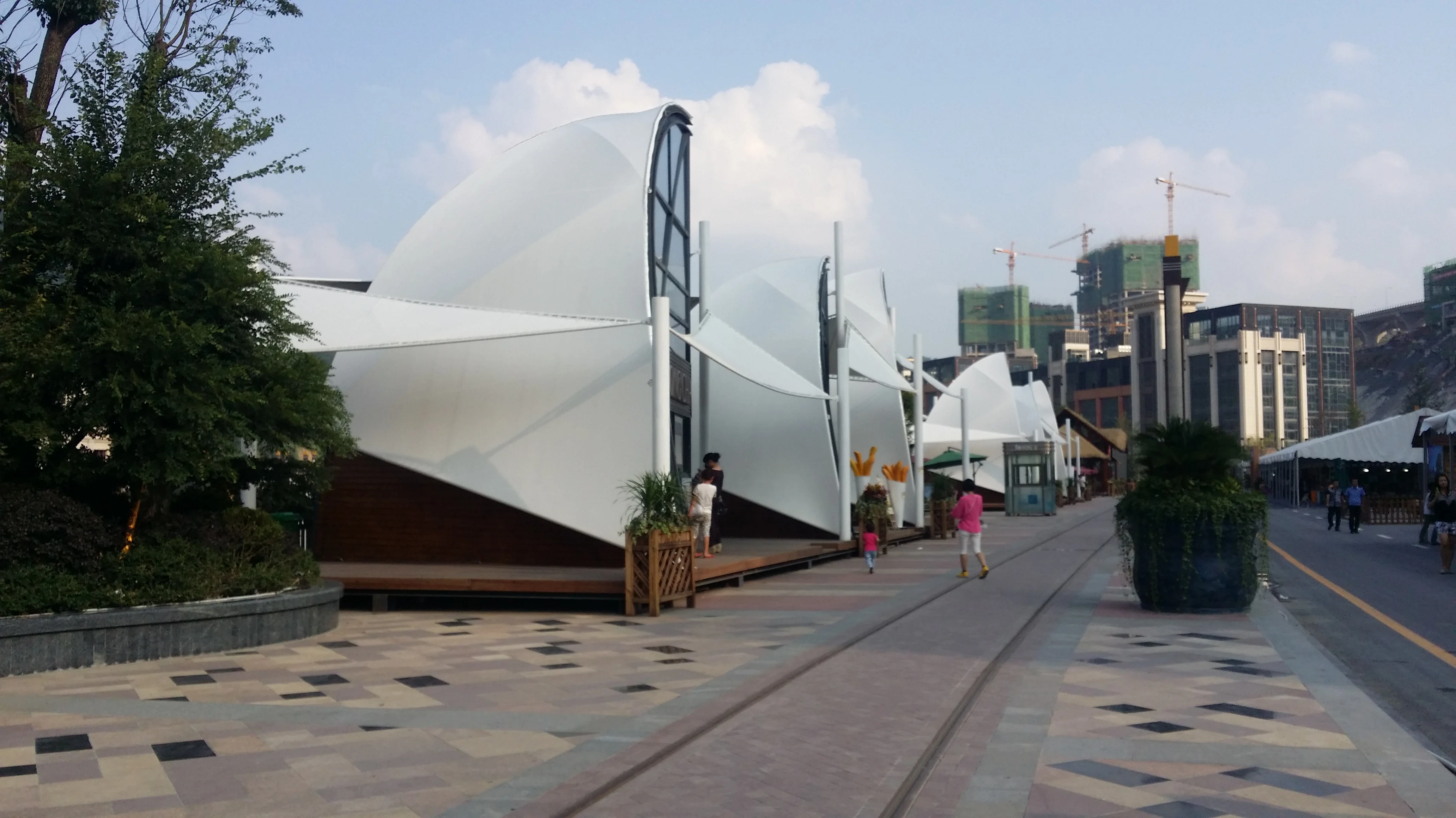 Новый дизайн поливинилхлоридный дом мембранная структура Ландшафтная архитектура фасад