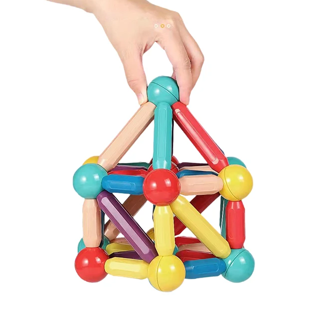 Educational DIY Magnetic Sticks And Balls Toy Magnetic Building Blocks Magic Big Building Blocks For Kids
