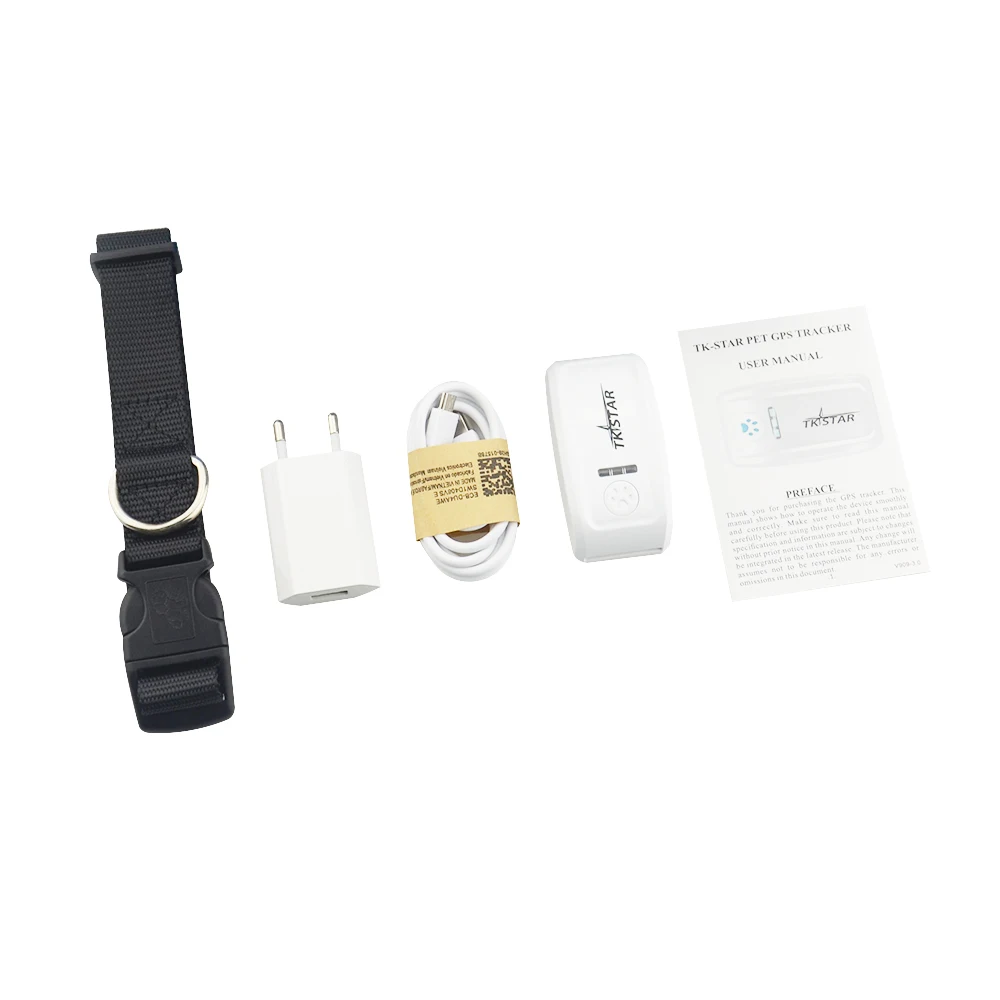 In Stock Realtime Tracking Device TK909 Mini Pet Dog Cat Cow GPS Tracker Waterproof GPS Pet Tracker with Collar No Retail box