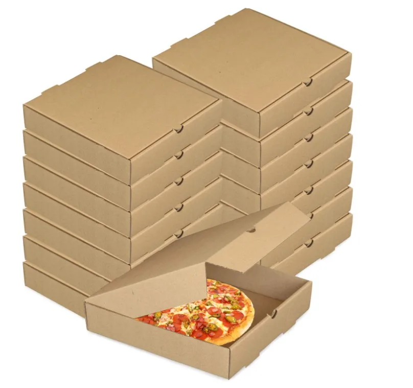 Cheap Custom Printed Personalised All Size 9 10 11 12 14 18 Inch Corrugated Kraft Paper Fries Burger Pizza Boxes