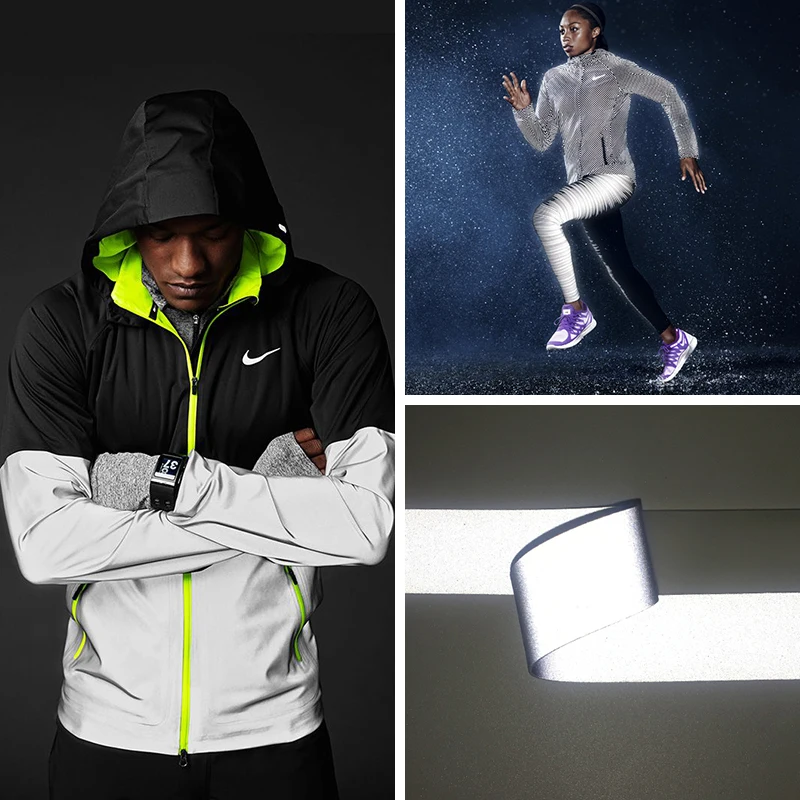 High Vis Silver Grey Reflective Material Reflective Spandex Sheeting Fabric for Warning Safety Clothing