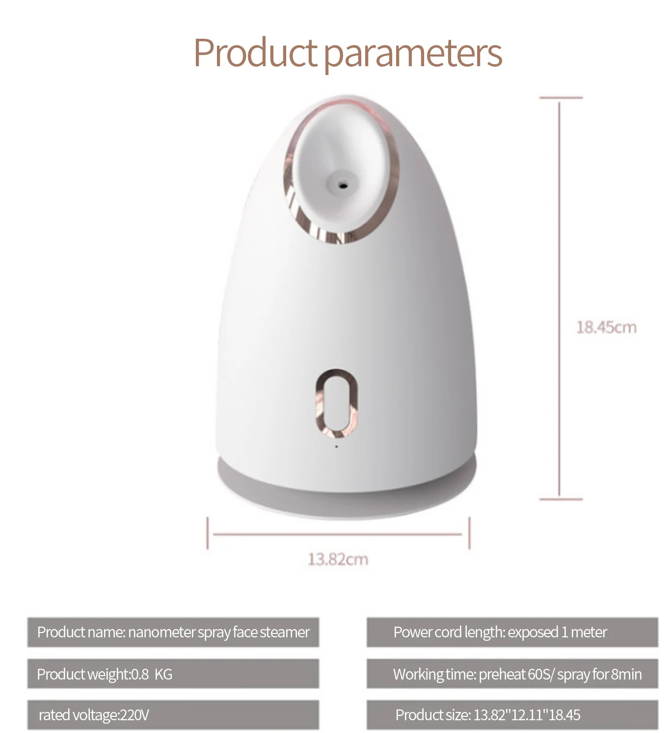  Salon Professional Spa Electric Hot Warm Mist Moisturizing Cleansing Pores Lonic Nano Portable Mini Face Facial Steamer