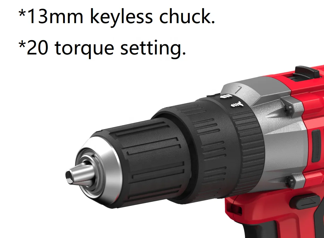 20V Brushless Double Speed Impact Drill Power Tools Drill Machines With Variable Speed Switch