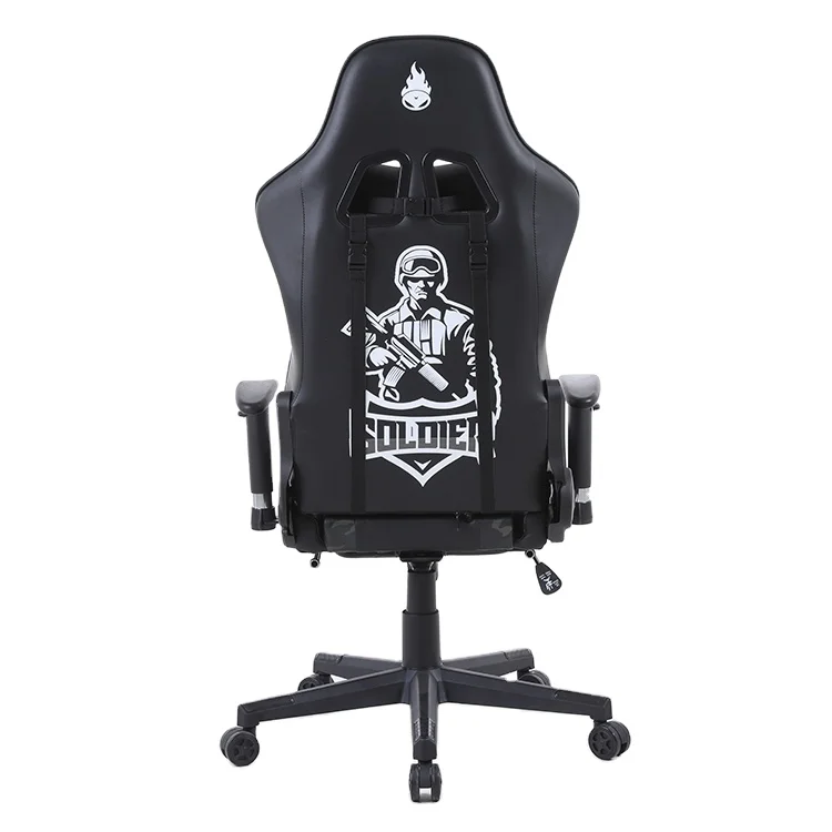 
OEM black customized logo gaming chair with footrest 