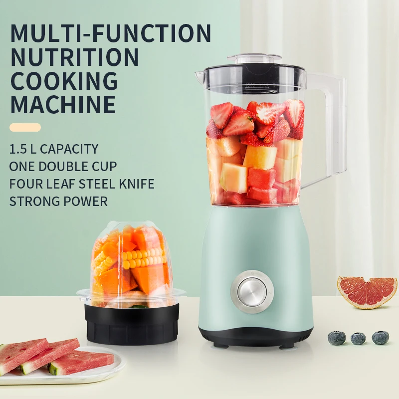 The latest household large capacity 1.5L multifunctional portable cooking machine mixing grinder juice machine blender wholesale