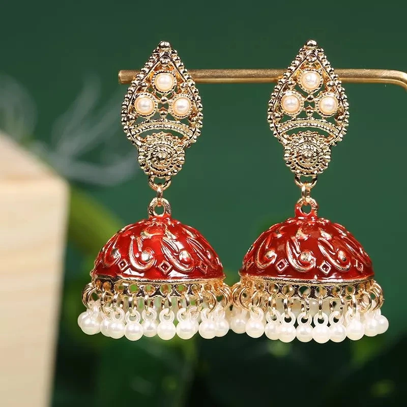 Fashion Bells Pear Indian Earrings Ethnic Style  Women Earing Jumka Jewelry