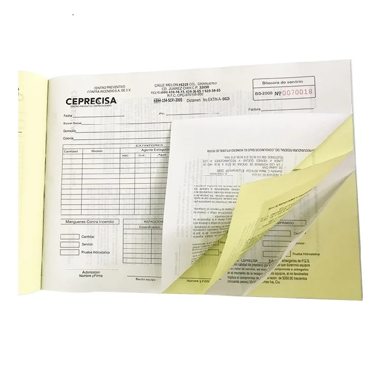 Custom Invoice Paper Sample Invoice Ncr/Carbonless Invoice Book Printing