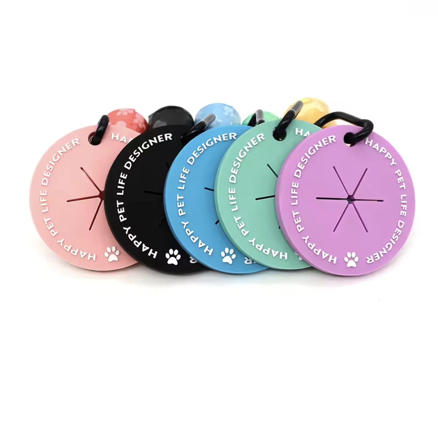 Custom Logo Hands Free Pet Waste Bag Carrier Poop Bag Clip Holder Rubber PVC Waste Free Dog Poop Bags Holder for Pets