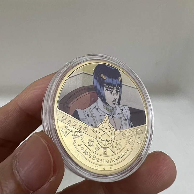 Low MOQ Custom Japan Anime JoJos Bizarre Adventure Metal Gold Stamping Coin