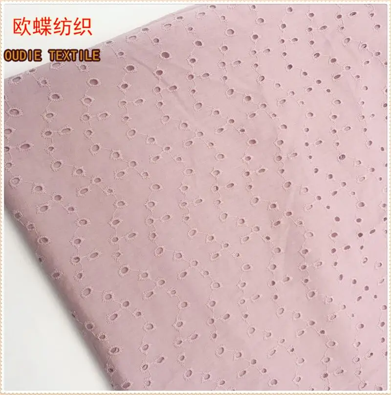 Chinese factories wholesale sell 100% cotton hollow out flower lace cotton embroidered fabric at a low price