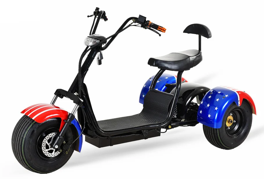 Электрический трехколесный электрический скутер Citycoco/seev/woqu 1200 Вт 60 В