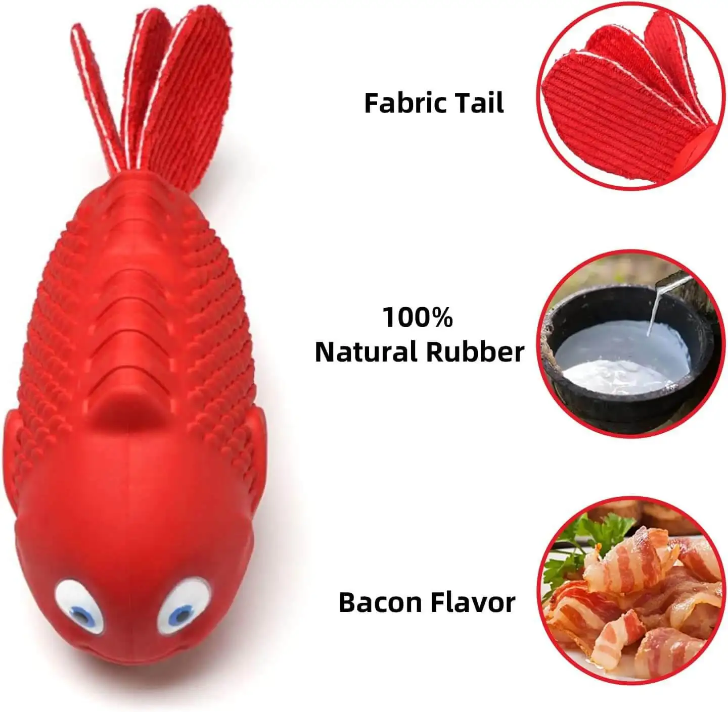 BOTO Best Seller Indestructible Clownfish Dog Chew Toys Nemo Crinkle Squeaky Dog Toys for Aggressive Chewers