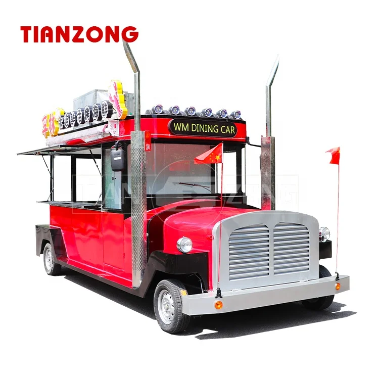 Высококачественный прицеп для еды TIANZONG V9 с полным кухонным оборудованием, винтажный фургон для еды, солнечный прицеп, фургон для еды
