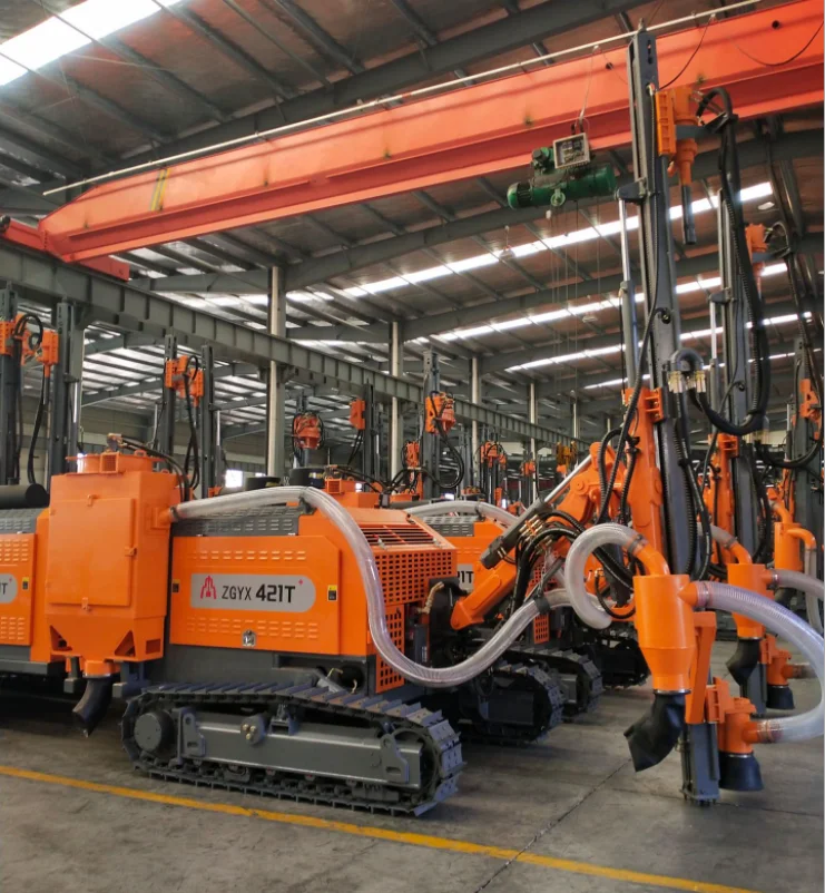 ZGYX421 25m crawler DTH drill rig diesel engine mine borehole rock pile driver machine