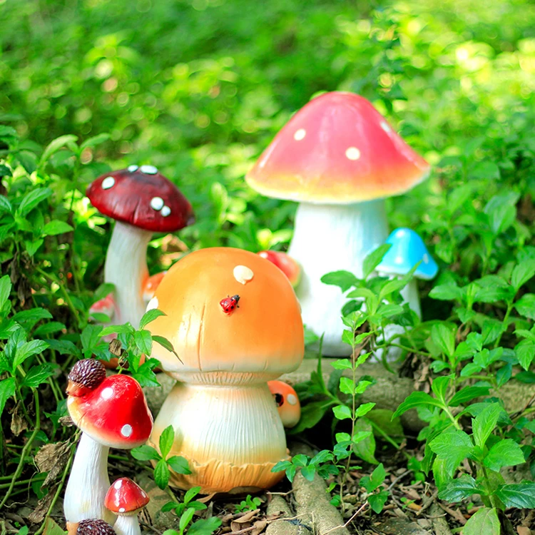 Outdoor garden simulation plant mushroom FRP resin sculpture
