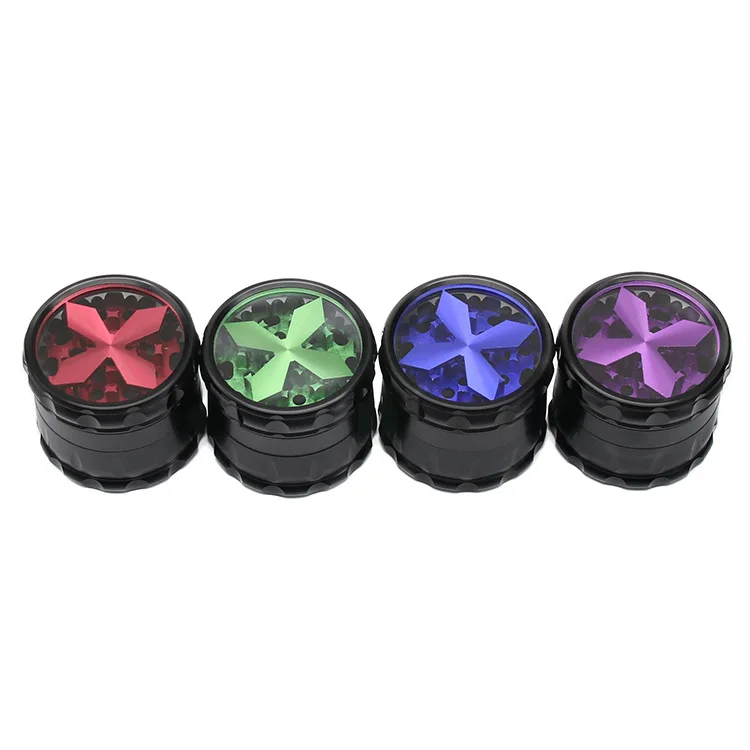 63mm CNC aluminum Alloy Hand Hot Selling Custom logo grinder for scrap metal Multi color 4 piece layers