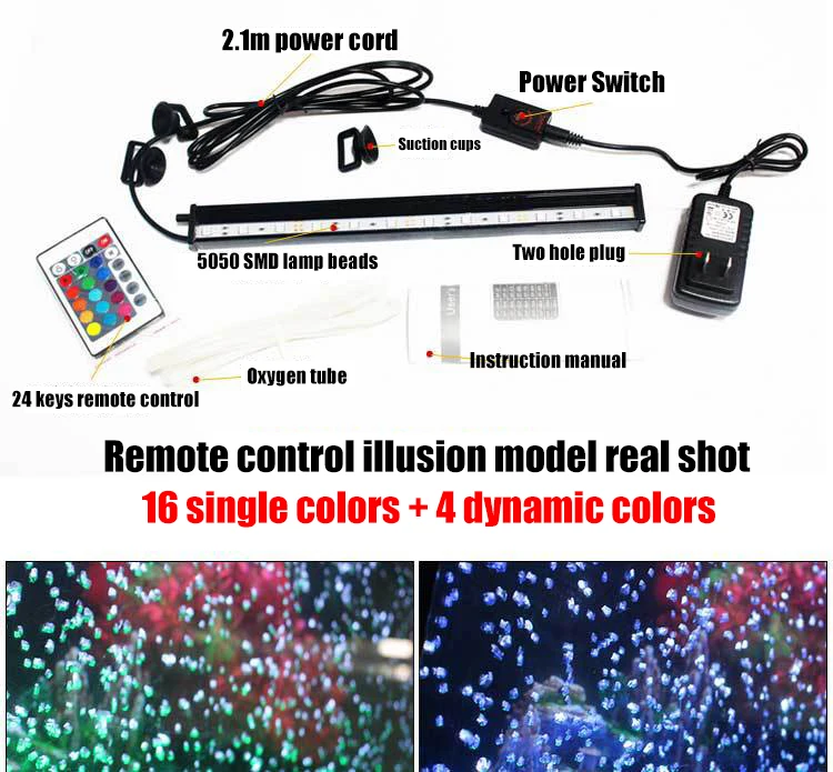 China Manufactory Remote Control Dimmable Aquarium Light Led Aquarium Lights With Bubbles