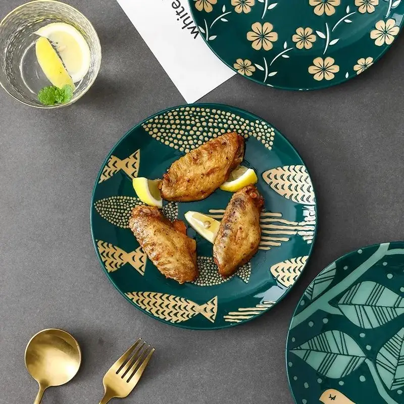 Hot Selling Handmade Japanese Ceramic Plate 8 Inch Dessert Ceramic Tableware