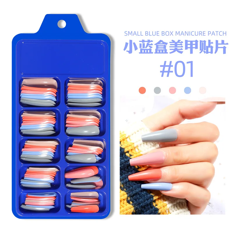 Ballet full patch nails Long French False Nail Natural Nude White Press on Nail Tips