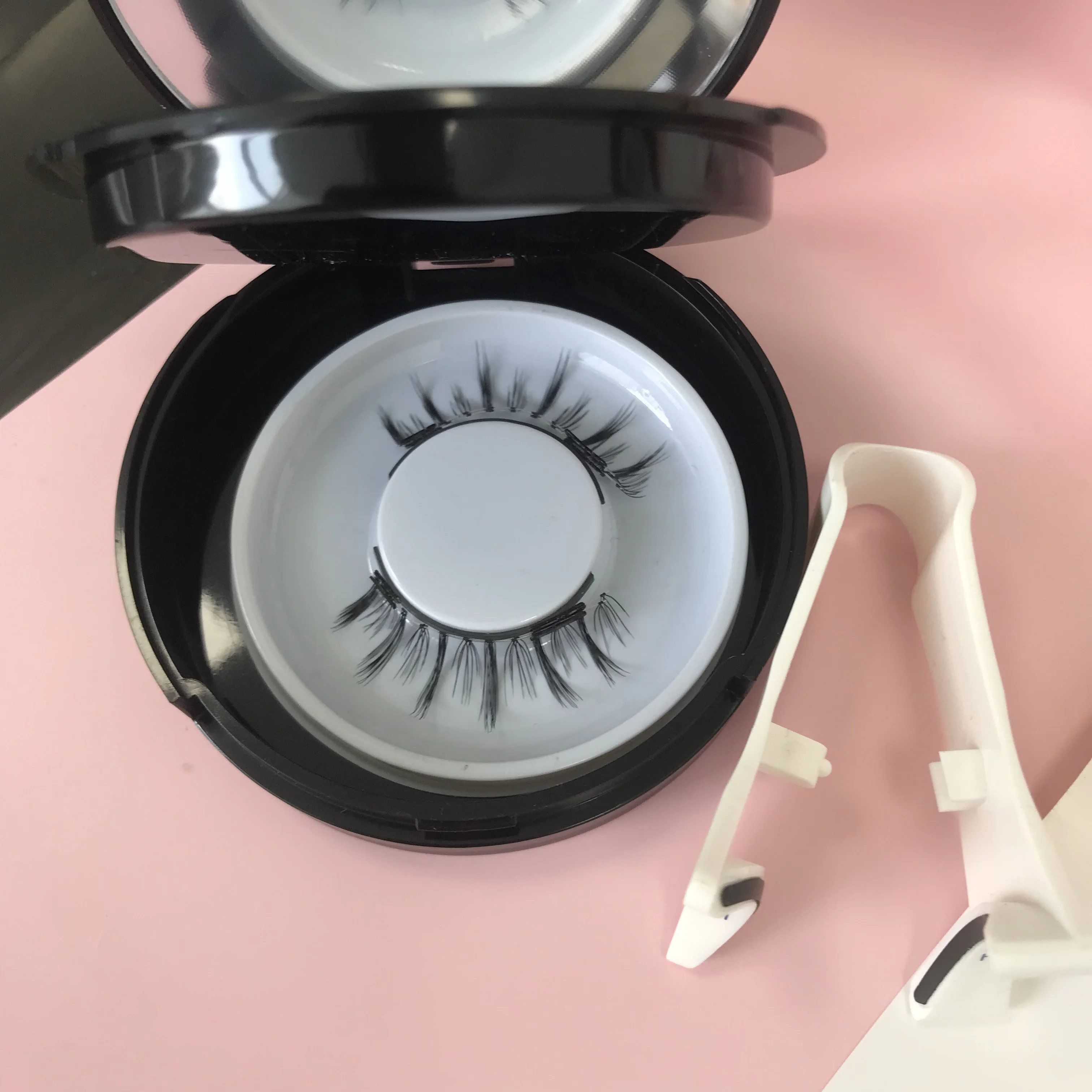 Wholesale customized private label faux mink magnetic lashes with lash curler no glue Quantum 1 2 3 magnets Magnetic Eyelashes