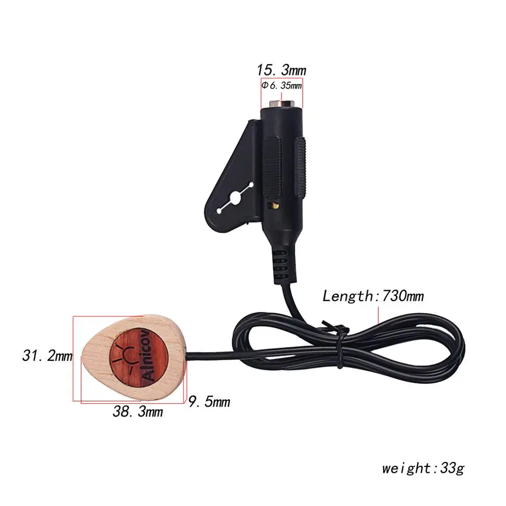 
GMB628 wood Piezo Contact Microphone Pickup For Guitar Violin Banjo Mandolin Ukulel Guitar Accessories 