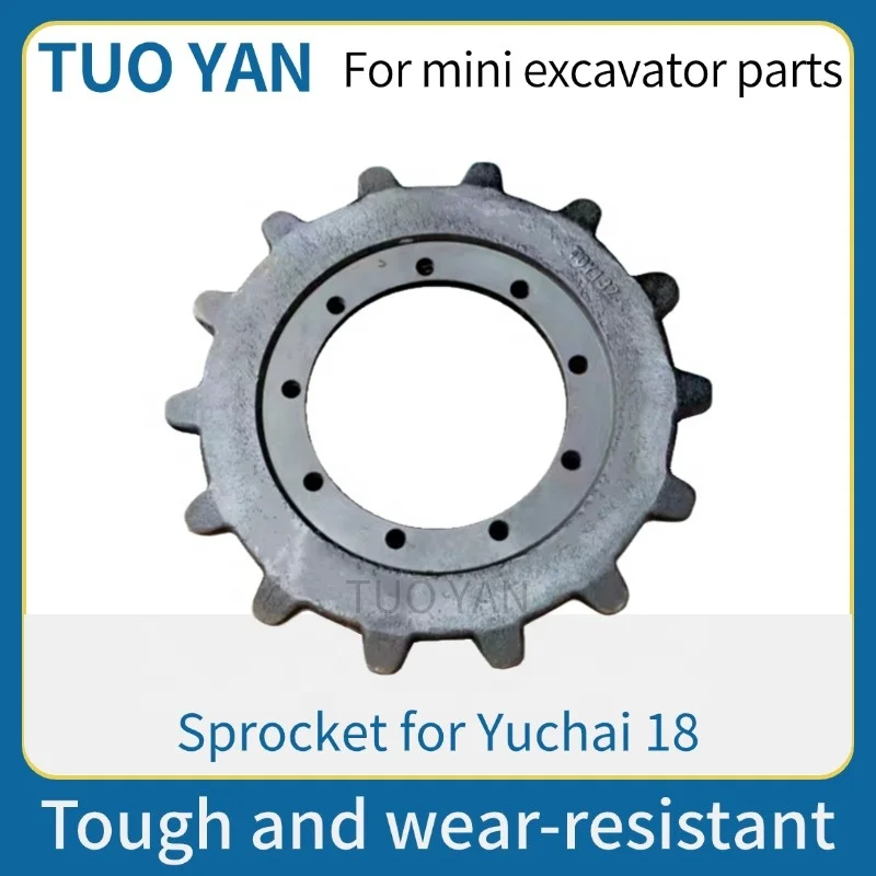 Ready stock mini excavator spare parts sprocket for Yuchai 18 driving wheel  Construction Machinery Parts YC18 driving sprocket