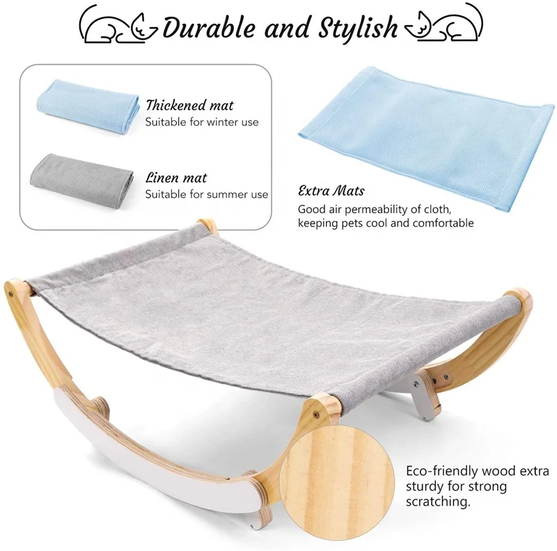 Spot pet cat bed wooden swing bed cat hammock elegant design home pet bed