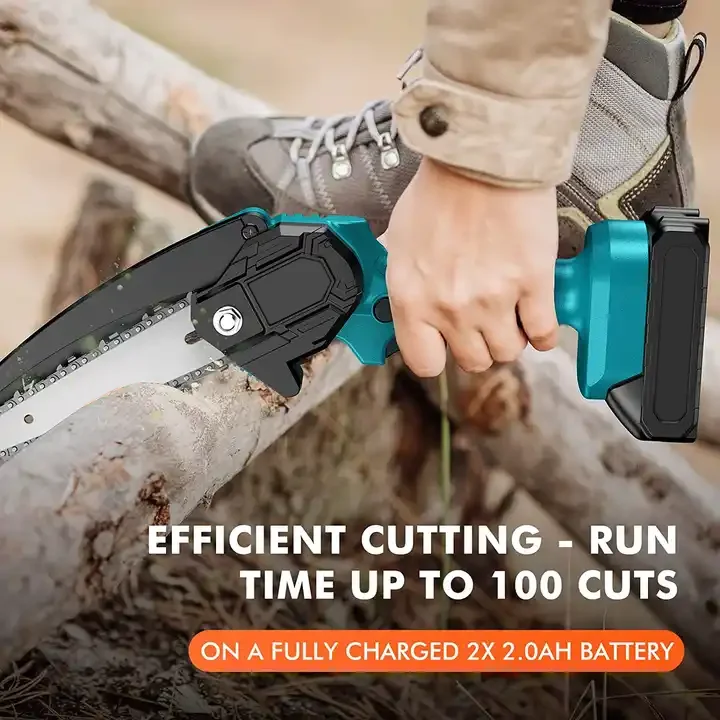 Mini Chainsaw 6-inch Battery Chainsaw 12 Pc Tool Set Seesii Mini Chainsaw Cordless with Batteries Handheld Safety Lock for Tree