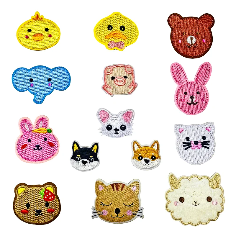 Custom Logo Gator Mouse Turtle Leopard Suede Print Panda Panther Owl Tiger Iron On Glitter Sequin Chenille Patch Patches