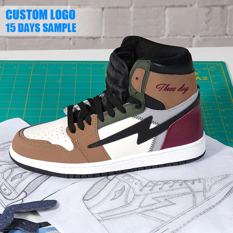 MOQ 1 пользовательский брендовый логотип оригинальное качество Air бег Мужская спортивная баскетбольная обувь уличные кожаные кроссовки