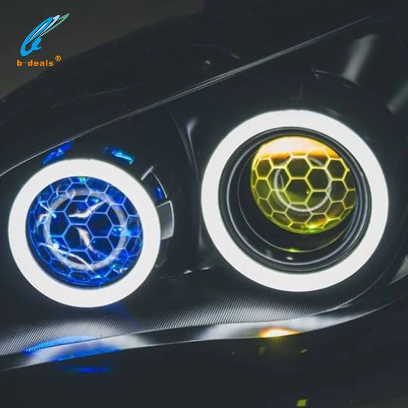 Биксеноновые сотовые линзы H1 2 5 дюйма для проектора с RGBW Devil Eyes подходят H7 9005