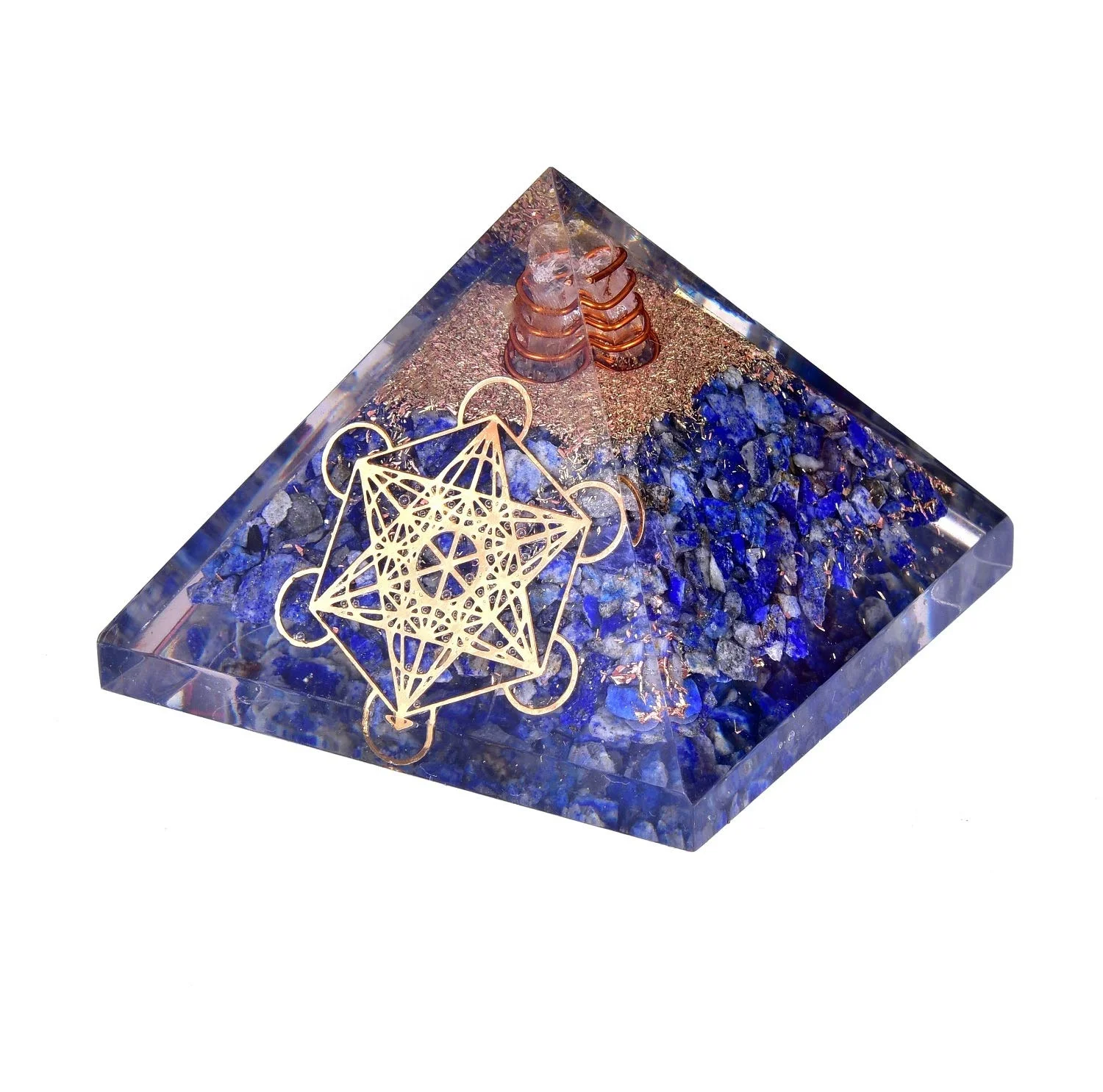 Пирамида оргона из ляпис-лазурита Energy-Metatron | Пирамида оргонита | Пирамида от оргона EMF