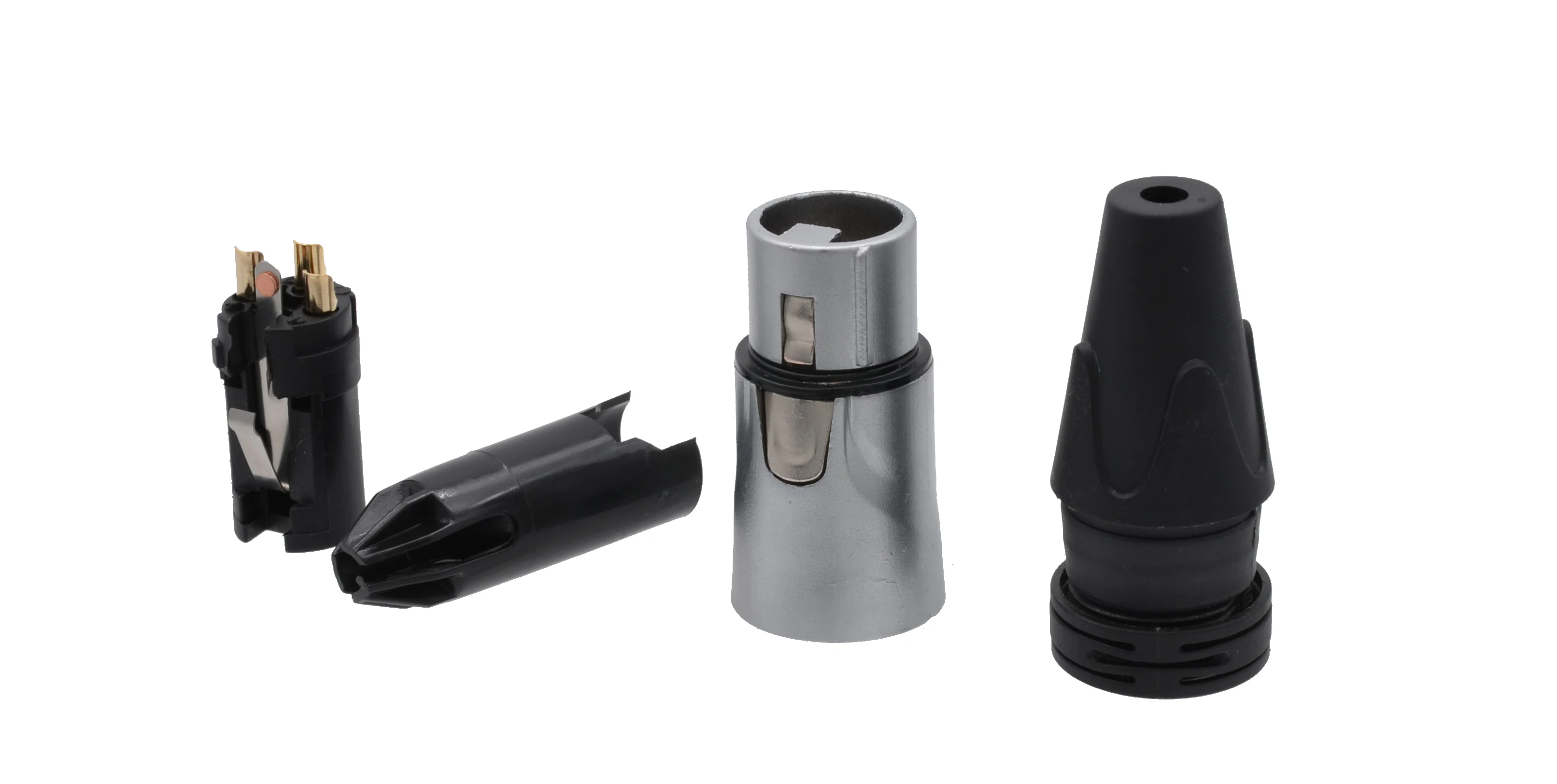 new button design  3-Pin XLR silver Mic Microphone Audio adapter Connector Male Plug + Female Socket