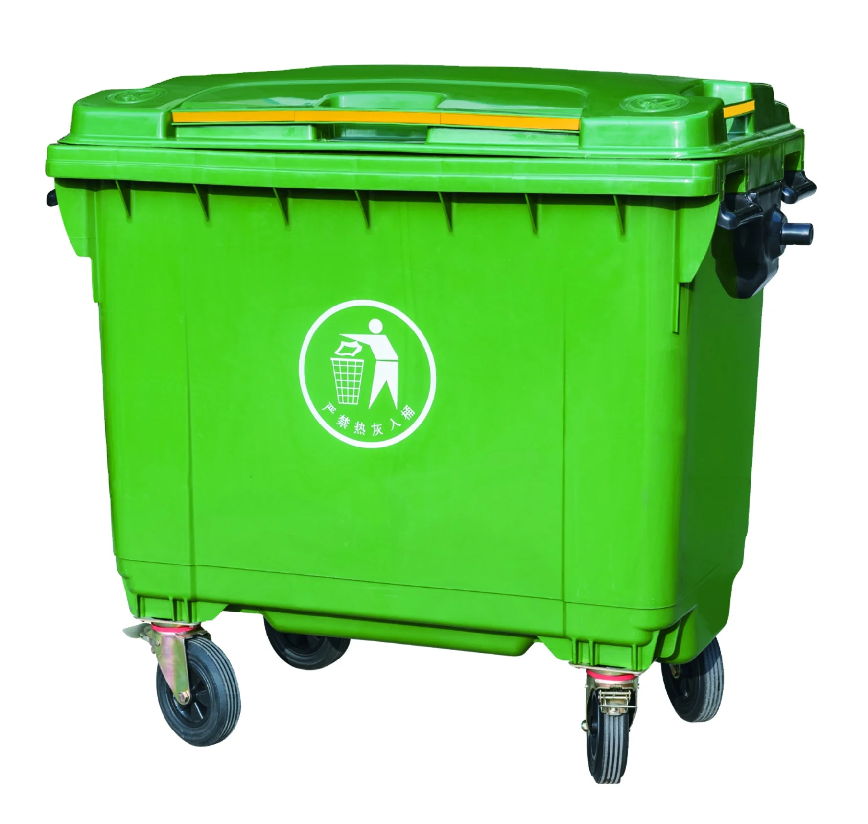 Outdoor Large Public Storage Plastic Trash Can High Density Polyethylene Dumpster Portable Trash Can With Four Wheels