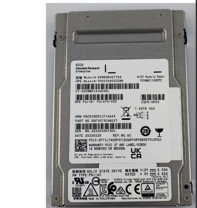 P49057-B21 6.4TB SAS 24G  7.68TB SAS Mixed Use SFF BC Multi Vendor SSD