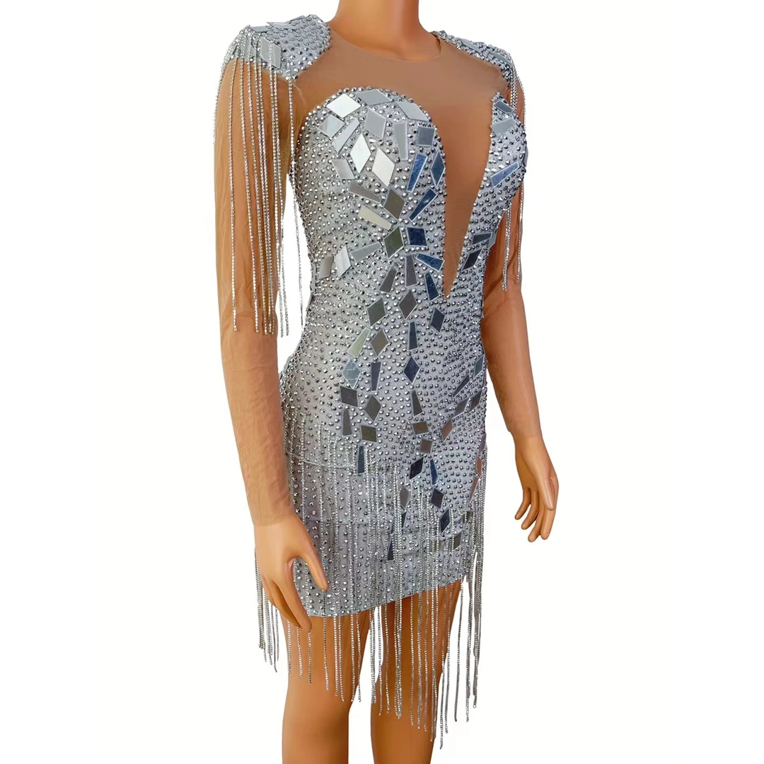 Luxury Sequin Rhinestone Ball Gowns Sexy Mini Banquet Cocktail Dress Plus Size Women Formal Wedding Birthday Evening Dresses